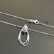 Collier argent massif 925/000 pendentif 3 anneaux ovales bélière zirconium