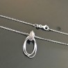 Collier argent massif 925/000 pendentif 3 anneaux ovales bélière zirconium