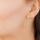Boucles d'oreilles créoles Plaqué Or 18 carats pendantes étoiles zirconium