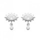 Boucles d'oeilles oeil argent massif 925/000 et zirconium 