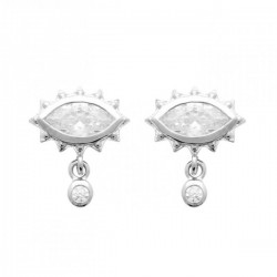 Boucles d'oeilles oeil argent massif 925/000 et zirconium 