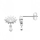 Boucles d'oeilles oeil argent massif 925/000 et zirconium 