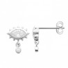 Boucles d'oeilles oeil argent massif 925/000 et zirconium 