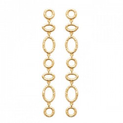 Boucles d'oreilles pendantes originales Plaqué Or 18 carats