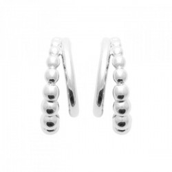 Boucles d'oreilles demi créoles perlées Argent massif 925/000 