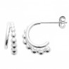 Boucles d'oreilles demi créoles perlées Argent massif 925/000 