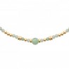 Collier Plaqué Or 18 carats perles aventurine Bijou pierres naturelles