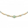 Collier Plaqué Or 18 carats perles aventurine Bijou pierres naturelles