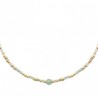 Collier Plaqué Or 18 carats perles aventurine Bijou pierres naturelles