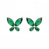 Boucles d'oreilles puces papillons argent massif 925/000 et zirconium