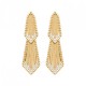 Boucles d'oreilles Plaqué or 18 carats effet perlé et zirconium