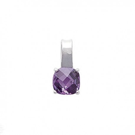 Pendentif Argent 925 et zirconia violet