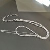 Collier 2 rangs argent 925/000 et perles de cristal blanc Préciosa
