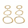 Boucles d'oreilles Plaqué Or 18 carats pendantes anneaux irréguliers