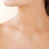 Collier coeurs entrelacés Plaqué Or 18 carats pampille zirconium