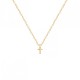 Collier pendentif initiale lettre T Plaqué Or 18 carats chaine diamantée 42 cm