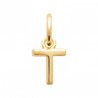 Collier pendentif initiale lettre T Plaqué Or 18 carats chaine diamantée 42 cm
