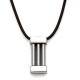 Collier homme en acier et caoutchouc