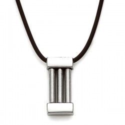 Collier homme en acier et caoutchouc