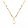 Collier pendentif initiale lettre D Plaqué Or 18 carats sur chaine diamantée 42 cm