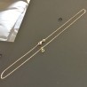 Collier pendentif initiale lettre D Plaqué Or 18 carats sur chaine diamantée 42 cm