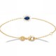 Bracelet Plaqué Or 18 carats zirconium pierre bleue forme goutte