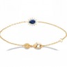Bracelet Plaqué Or 18 carats zirconium pierre bleue forme goutte