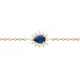 Bracelet Plaqué Or 18 carats zirconium pierre bleue forme goutte