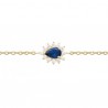 Bracelet Plaqué Or 18 carats zirconium pierre bleue forme goutte
