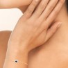 Bracelet Plaqué Or 18 carats zirconium pierre bleue forme goutte
