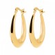 Boucles d'oreilles créoles ovales Plaqué Or 18 carats