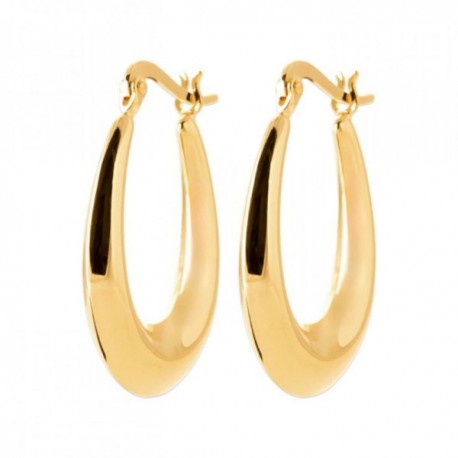 Boucles d'oreilles créoles ovales Plaqué Or 18 carats
