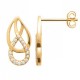 Boucles d'oreilles infini Plaqué Or 18 carats et zirconium
