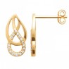 Boucles d'oreilles infini Plaqué Or 18 carats et zirconium