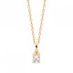 Collier solitaire Plaqué Or 18 carats et zirconium