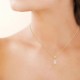 Collier solitaire Plaqué Or 18 carats et zirconium