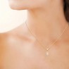 Collier solitaire Plaqué Or 18 carats et zirconium