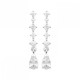 Boucles d'oreilles pendantes gouttes argent massif 925/000 et zirconium