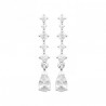 Boucles d'oreilles pendantes gouttes argent massif 925/000 et zirconium