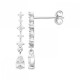Boucles d'oreilles pendantes gouttes argent massif 925/000 et zirconium