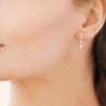 Boucles d'oreilles pendantes gouttes argent massif 925/000 et zirconium