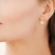 Boucles d'oreilles pendantes fleurs Plaqué Or 18 carats et zirconium