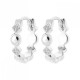 Boucles d'oreilles créoles géométriques argent massif 925/000 zirconium