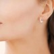 Boucles d'oreilles créoles géométriques argent massif 925/000 zirconium