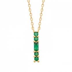 Collier Plaqué Or 18 carats et pierres vertes