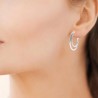 Boucles d'oreilles créoles argent massif 925/000 et zirconium diamètre 30 mm