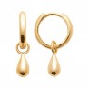 Boucles d'oreilles créoles pampilles gouttes Plaqué Or 18 carats
