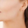Boucles d'oreilles créoles pampilles gouttes Plaqué Or 18 carats