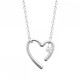 Collier coeur original argent massif 925/000 et zirconium