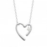 Collier coeur original argent massif 925/000 et zirconium